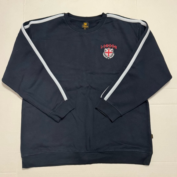 Five Star Tops - Five Star Women's Navy Sweatshirt with White Stripes